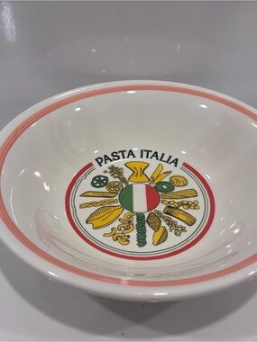 Vintage Ironstone Tableware Round Pasta Serving Bowl Made In Italy